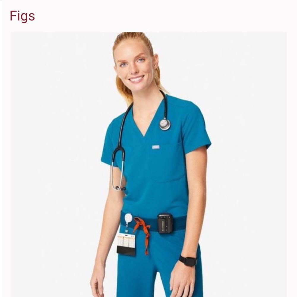 FIGS Catarina scrub top Alps blue size XXS